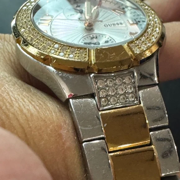 GUESS Women’s Two-Tone Crystal Accent Watch – U13586L2 - Picture 6 of 9